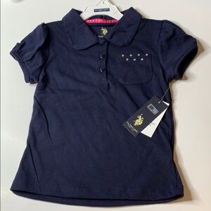 Girls navy blue polo